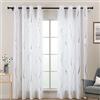 L.Z.E Tende bianche per la privacy, lunghe 213 cm, set di 2 pannelli, filtranti la luce, non trasparenti, per soggiorno, camera da letto, asilo, moderno, motivo a onde argentate, trattamento con
