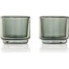 AdHoc Impact - Set di 2 tazze da caffè a doppia parete, in vetro borosilicato resistente al calore, capacità 45 ml, design moderno con finitura grigia