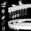 KOLAKO Binario per tenda flessibile e pieghevole, 2,8 m, per montaggio a soffitto o parete, sistema di binari divisori, set per doccia e camper