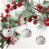 ToBeIT 30 campanellini natalizi con fiocco di neve, 40 mm, decorazioni natalizie per festival (campane argentate)