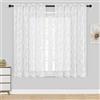 DWCN Tende trasparenti in pizzo floreale bianco, con tasca per asta, tende velate per camera da letto e cucina, 132 x 114 cm di lunghezza, set di 2 pannelli per tende