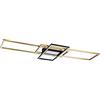 Trio Leuchten TRIO, Plafoniera, Irvine incl. 1 x LED,SMD,60,0 Watt,3000-6500K,7100 Lm. Finitura: Metallo, Ottone satinato L:105,0cm, L:42,0cm, A:6,5cm Comando a distanza