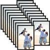 Hoikwo Set di 18 cornici multiple in plastica nera con copertura in plastica, per foto di famiglia, opere d'arte, leggere, confezione da 20 x 30 cm, da appendere alla parete e tavolo, eleganti cornici