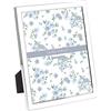 Laura Ashley Cornice portafoto smaltata bianca, bordo in metallo argentato con cavalletto, per piano di lavoro, bancone, espositore da tavolo, libreria, scrivania, decorazione da parete, galleria