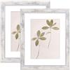 Fixwal Set di 2 cornici per foto da 20 x 25 cm, colore bianco argento, per parete e da tavolo, con passepartout per foto da 13 x 18 cm