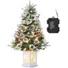 Garvee Albero Di Natale Artificiale Albero Artificiale con 78 LED Rami Realistici Bacche Rosse Fiocco Di Neve Decorazione Natale