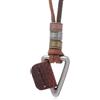 ODETOJOY Collana classica con ciondolo a forma di scheletro marrone, in vera pelle, stile steampunk, gioiello da uomo