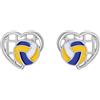 HARMONY BOLA Orecchini a forma di cavallo, hockey, calcio, pallavolo, basket, tennis, in argento Sterling 925, da donna