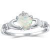 Bling Jewelry Anello Sorority Bff Nodo D'amore Celtico Ovale In Pietra Preziosa Arancione Blu Bianco Opale Creato Promessa Triquetra Claddagh Oro Giallo 14K Argento Sterling 925 Personalizzabile