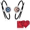 TOTWOO Bracciali per Coppie con Collegamento Bluetooth Uno a Uno tramite App, Luci e Vibrazione al Tocco - Regalo Romantico per Relazioni a Distanza, in Acciaio Inossidabile 316
