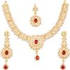 Touchstone Bollywood indiano incantevole diamante floreale tempestato di strass bianchi impreziositi da set di gioielli da sposa firmati per donna