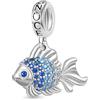 GNOCE Tartaruga Marina Ciondolo Charm 925 Argento Scintillante Charms Gioielli Regalo Donne Ragazze Fit Serpente Catena Bracciali/Collana