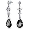 Bling Jewelry Orecchini a lampadario in argento sterling con zirconi cubici a goccia sfaccettata a forma di pera per donna, gemma simulata.