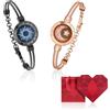 TOTWOO Braccialetti di Coppia Touch con Collegamento Bluetooth Uno a Uno tramite App, Luci e Vibrazioni - Regalo Perfetto per Coppie a Distanza, in Acciaio Inossidabile 316