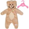 BABY born Costume orso 43 cm con cappuccio e orecchie | Tutina Teddy in peluche, cappuccio con orecchie, adatta a bambole da 43 cm