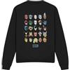 Popfunk Marvel Retro Heroes Face Grid Felpa Unisex, Nero