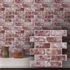COMSTICKC Mattoni 3D Adesivi Murali Rosso, 10 Pezzi 30 x 30cm | Alta qualità PVC Pannelli Adesivi per Pietra 3D, Pannelli Decorativi per Soggiorno, Bagno, Cucina, Rosso-1