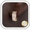 HANLI Orecchini Uomo Cerchio Diamante Argento 925 / Oro Placcato 14K e Zirconi Cubici Anallergici Leggeri Trendy Gioielli di Moda per le Uomo