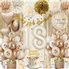 Anook Decorazioni Compleanno 18 Anni Ragazza, Addobbi 18 Anni Ragazza Beige Oro | Palloncini Compleanno 18, Festoni Compleanno 18, Tenda Metallica per Decorazioni Festa 18 Anni