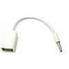 SYSTEM-S Cavo audio USB da 15 cm con spina jack da 3,5 mm a presa AUX 2.0 tipo A in bianco