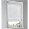 Kutti Tenda romana Stig in 100% cotone in tinta unita bianca, opaca, montaggio senza foratura, con ganci per finestra, larghezza 45 x altezza 140 cm