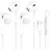 Carphone Warehouse 2 Pack Cuffie USB C per iPhone 17/16, Hi-Fi Auricolari con Filo Type C | con Microfono, Controllo del Volume e Suono Puro per Galaxy S25/S24/S23/S22 A53 A33, Google Pixel, Huawei P70