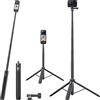 Vkesen 2-IN-1 Bastone Selfie Treppiede per Insta 360, Selfie Stick Invisibile + Treppiedi per Insta360 Ace/Ace Pro/X4/X3/ONE X2/ONE X/ONE RS (1-Inch 360 escluso), DJI Osmo Action, AKASO Fotocamere
