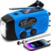 Mvdlinnds Radio solare di emergenza, radio AM/FM/SW con manovella e batteria | Batteria da 2000 mAh per ricarica di emergenza di smartphone, luce di lettura a LED e allarme SOS per esterni e viaggi