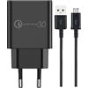 TELEFONMAX Caricatore rapido 18W per Samsung Galaxy Tab A10.1/A 7.0 (2016) Cavo di ricarica Micro USB 1.5M adattatore di alimentazione per Samsung Galaxy S7 S7Edge S6 S5 A10 A6 A6+ 2018 Xcover 4 3 A3 A5 A7