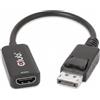 Club 3D DisplayPort1.4 a HDMI 4K120Hz/8K60Hz HDR Adattatore attivo M/F - 0.21 m - DisplayPort - HDMI - Maschio - Femmina - Dritto