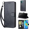 SIENIANLINE Cover per Huawei P30 Pro custodia portafoglio Nero | 3 scomparti carte, 1 tasca banconote, Chiusura magnetica, Supporto, Pelle PU flip cover per Huawei P30 Pro