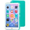 Oilsky Lettore MP3 con Bluetooth e WiFi, Oilsky 80GB 4 pollici 1080P Touchscreen MP4 Player, Android 9.0, Lettore MP3 Portatile con Spotify, Audible, Deezer (Ciano)