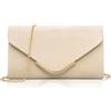 Larcenciel Pochette Donna Nuda, Borsa Tracolla Donna da Sera a Busta in Pelle Vegana Alla Moda con Catena, Elegante Borsa a Spalla Donna