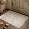 PureCozy Tappetino da Pavimento Lavabile Beige 60x90cm, Piccolo per L'Ingresso, Vintage, a Pelo Corto, Antiscivolo, Stile Boho, per Corridoio, Bagno, Cucina