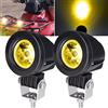 Biqing 10W Faretti LED Moto Ambra,2 Inch Fari Moto LED Faretto Anteriore Lampada Supplementari Faro Anteriore LED Luce di Guida Add-On Fendinebbia per 12-24V Veicolo Moto Bici Auto Barca