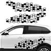 JSCARLIFE 2 adesivi adesivi per portiera dell'auto in vinile a nido d'ape, decorazioni per corsa, sport, SUV, berlina, pickup, esagonale, geometrico, in vinile, a pettine, colore nero