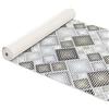 ANRO Tappetino da bagno doccia antiscivolo Patchwork Graublau 160x65 cm | motivo verde · tappeto lungo