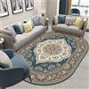 Rururug Ovale Tappeto Pelo Corto Antiscivolo Lavabile Modello retrò verde Tappeto Soggiorno Cameretta Divano Corridoio Sala Pranzo 80 x 150 cm