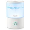 FOHERE Umidificatori per Camera da Letto, Umidificatore con Riempimento Superiore da 3,2L per Stanze per Bambini e Piante, Diffusore di Oli Essenziali 2-IN-1 con Luce a 7 colori, silenzioso, Bianco