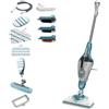 BLACK+DECKER, Scopa a Vapore Lavapavimenti Steam Mop 13 Accessori, Guanto che Emette Vapore, Testa Pivotante per Tutte le Superfici, Tecnologia Autoselect regolazione vapore, 380ml 1600W. BHSM168DSM-QS