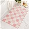 GRANNY SAYS Tappeto Bagno 60x90 cm, Tappetino Bagno Antiderapant, Tappetino Vasca Antiscivolo, Tappeto da Bagno Grande, Tappeto Antiscivolo Bagno, Passatoia Bagno Rosa a Scacchi