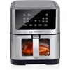 alpina Airfryer XXL - Friggitrice ad aria calda 8 l - 80 fino a 200 °C - 1800 W - Display digitale