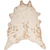 Beliani Tappeto in pelle bovina beige con accenti dorati 150 x 200 cm moderno rustico