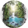 OnlyWow© Tappeti Bagno Tappetino Doccia Assorbente Bath Mat Decorazioni | 70x70 cm - Rotondo - Memory Foam Tappeto Lavabile Moderni Cascata - vista - Natura