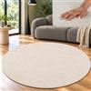 TT Home Tappeto Salotto Crema 80 cm Rotondo Lavabile e Pelo Corto | Tappeto Moderno e Morbido, Facile Da Pulire e Antiscivolo, Ideale Per Salotto, Camera Da Letto, Cameretta e Corridoio
