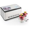 Klarstein Dolce Bacio - Gelatiera, Macchina per Gelato, Acciaio, Cestello Termico Estraibile 2L, Timer 5/60 Minuti, Raffreddamento da - 18° a - 35° C, Spatola, Argento