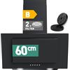 Heinrich´s HEINRICHS, cappa aspirante, 60 cm, aspirazione 300 m³/h, risparmio di spazio, con illuminazione a LED, 3 velocità, con filtro ai carboni attivi, potenza 69 W, colore nero