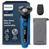 PHILIPS Philips Shaver Series 5000, Rasoio elettrico Wet & Dry, Lame ComfortTech 360°, Testine Contour, Display avanzato, Rifinitore di precisione SmartClick, S5466/18 Per unisex-adulti