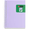 Miquelrius - Taccuino A6 liscio, copertina bicolore in polipropilene flessibile, 80 fogli di carta avorio da 80 g/m², spirale trasparente in silicone, Malva/Verde
