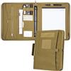 Kosibate Raccoglitore tattico con cerniera e 25 fogli di carta formato lettera, taccuino, taccuino tattico con cerniera per cartelle, raccoglitore a 3 anelli rimovibile (A4, cachi, 34 x 29 cm)